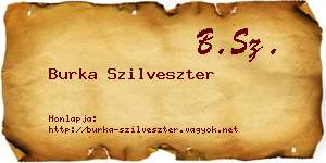 Burka Szilveszter névjegykártya